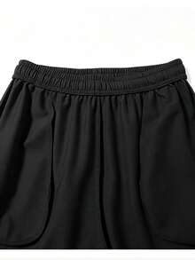 1PC Women's Outdoor Soft Comfortable Casual Pants, Solid Color Design. Autumn Sports Black - Black - View 4