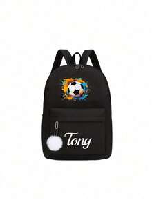 This Backpack With Soccer Pattern Can Be Customized As Your Exclusive Back-To-School Bag. You Can Also Add Personalized Elements Such As Name Or Holiday Greetings. This New Backpack Features A Nylon Zipper. You Can Add Personalized Content Like Letters, Lucky Numbers, Etc. It's Perfect For Dance Classes And Travel. Also An Ideal Choice For Birthday Gifts, Souvenir Bags, Christmas Gifts Or New Year Gifts. - Multicolor - View 22