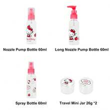 Miniso 5pcs Hello Kitty Travel Cosmetic Dispenser Bottle Set, Leak-Proof Empty Liquid Toiletries Containers, 60ml Portable Dispenser Bottles And Jars, Travel Essential, Suitable For Shampoo, Conditioner, Body Lotion, Shower Gel - Red - View 9