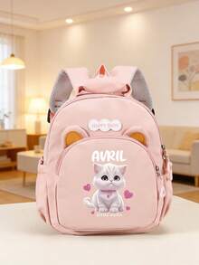 Kids Accessories Mini Back To School Personalized Bear Backpack Cute Cartoon Princess Cat Unicorn Bow Print Nylon Adjustable Strap Birthday Gift Daily - Multicolor - View 7