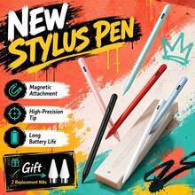 Universal Active Pen Kits - Suitable For IPad/Android Phones And Tablets, Palm Tilt And Rejection Sensitivity, Smooth Writing, Fast Charging, High Precision And High Sensitivity Capacitive Pen, 4 Pieces (1 Pen + 2 Tips + 1 Charging Cable) - Multicolor - View 2