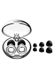 1 set de tapones de silicona suave con estuches, de varios tamaños, cómodos para dormir, nadar, viajar y conciertos - Multicolor - Ver 7