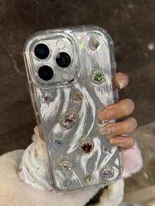 Casing Ponsel Mewah 3D Berwarna-warni dengan Hiasan Berlian Imitasi Berkilau dan Tekstur Bulu, Kompatibel dengan iPhone 17 Pro Max 17 Pro 16 Pro Max 14 15 13 Pro 17 15 16 14 13. Pelindung Lensa dan Bumper Belakang Bergaya Baru untuk Wanita dan Anak Perempuan, Hadiah untuk Anak Perempuan. - Batu permata berbentuk bulu - View 6