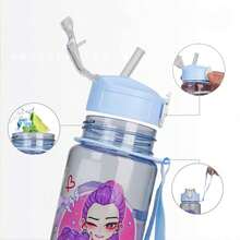 Mattel K-Pop Demon Hunter 卡通透明直飲杯 大容量 旅行便攜 高顏值 可愛學生塑膠水壺 - 查看 5