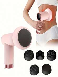 Portable Home Fat Compression Machine, Weight Loss Device, USB Rechargeable, Multi-Function Powerful Vibration Body Massager With 5 Massage Heads, Perfect Choice For Body Shaping And Beautification, Unisex - Multicolor - View 2