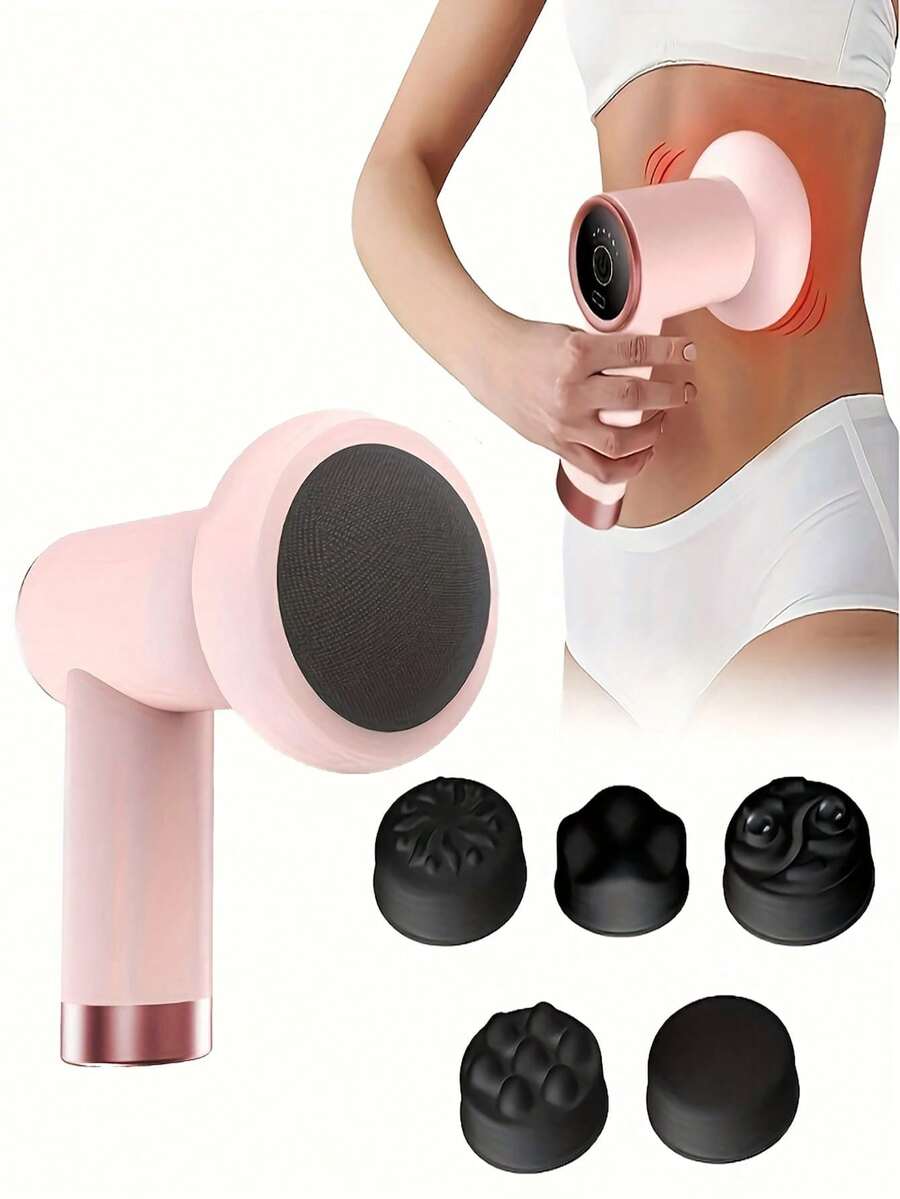 Portable Home Fat Compression Machine, Weight Loss Device, USB Rechargeable, Multi-Function Powerful Vibration Body Massager With 5 Massage Heads, Perfect Choice For Body Shaping And Beautification, Unisex