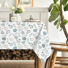 Autumn Thanksgiving Harvest Festival Polyester Tablecloth, Autumn Pumpkin Maple Leaf Washable Winter Dining Room Tablecloth Suitable For Home Dining Room Living Room Kitchen Decoration Suitable For Holiday Decoration (1pc/4pcs) - Multicolor - View 5