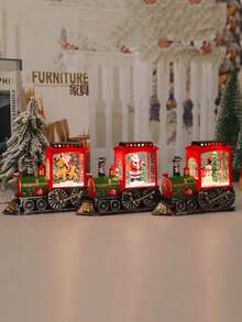1pc Christmas Train Decorative Light With LED Candle Effect, Desktop Ornament For Christmas Home And Party Atmosphere - Multicolor - View 7