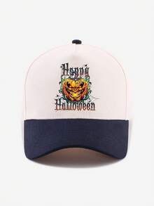 1PC Two Tone Vintage Halloween Pumpkin Graphic Baseball Cap, Unisex Adjustable Gothic Dad Hat, Adult Men Women Fall Halloween Party Costume Accessory - Halloween Baseball Cap - View 7
