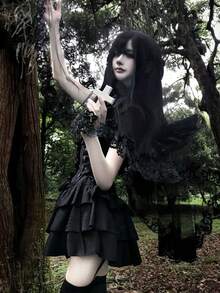 Women Short Dresses - ブラック - View 2