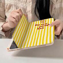 1pc Striped Print Tablet Protective Case With Pen Slot, Multi-Angle Magnetic Stand, Auto Sleep/Wake Support, Compatible With IPad PRO/AIR, Pad 5/6/7, Matepad - Multicolor - View 3