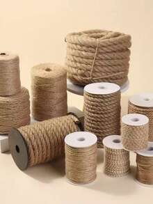 6mm/8mm/10mm 10米天然復古麻繩 DIY家居裝飾粗麻繩手工麻繩緞帶 婚禮寵物貓抓板工具捆綁園藝派對裝飾（不含圓柱） - 多色 - 查看 6