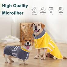 1pc Dog Bathrobe, Absorbent Pet Towel Robe, Quick-Drying Fabric, Reversible Design With Adjustable Structure, Suitable For Different Dog Breeds And Body Types, Ideal For Bathing, Swimming, Beach And Daily Grooming - Multicolor - View 5