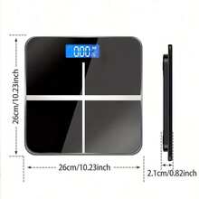 Báscula digital multifunción inteligente para medir grasa corporal y peso, con plataforma amplia de vidrio templado, precisa y con dígitos grandes de fácil lectura. Pantalla LCD. Capacidad de 177 kg (390 lbs). Se conecta a dispositivos móviles para recibir datos en tiempo real. Ideal para el hogar, el gimnasio - Negro - Ver 7