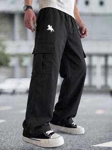 1pc Loose Fit Casual Soft Comfortable Fashion Outdoor Commuting Sports Multi-Pocket Cargo Pants For Teen Boys - Black - View 9