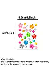 4/1pc Shiny Gem Stickers, Self-Adhesive Face Glitter Accessories, Ideal For Music Festivals, DIY Crafts And Concert Makeup. Easy To Apply, They Can Be Attached To Your Face, Body And Nails, Perfect For Party Stage Makeup Looks. - View 8