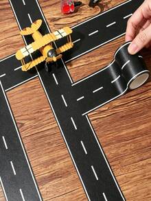 Cartoon DIY Road Railway Traffic Washi Tape, Railway Road Tape, Car Train Corner Stickers, Home Decor Stickers, Wall Stickers, Vinyl Stickers, For Home Decoration, Spring Decor, Refresh Your Home, Rama Decor Stickers Gift Birthday Graduation Back To School Room Decor School Supplies - Multicolor - View 5