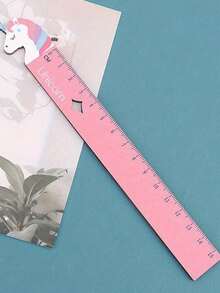 1pc Cute Cartoon Wooden Ruler With Star And Moon Design, Student Drawing And Drafting Tool, Office Supplies, 15cm/5.9in, First Day Of School - Multicolor - View 10