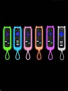 Glow-In-The-Dark Cat Ear Silicone Remote Control Protective Case With Lanyard, Shockproof, Anti-Slip, Dust-Proof, Compatible With Hisense TV Remote, Easy To Install, Full Button Access, For Home, Hotel, Dorm TV Remote Control - Multiple Styles - View 1
