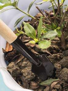 3pcs Mini Garden Tool Set With Solid Wood Handle, Home Gardening Tool Kit, Small Potted Plant Succulent Transplanting Loosening Soil Shovel Rake Combination, Rust-Proof Metal Head Durable, Suitable For Indoor Green Plants, Balcony Flowers, Yard Vegetable Planting, Portable Storage, Universal Gardening Equipment For Flower And Grass Planting - A - View 7