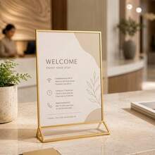 Supernic Multipurpose Display Rack, Stable Table Sign Stand, Ideal For Commercial Areas, Stores, Offices And Household Daily Use - Gold - View 7