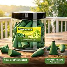 Large Citronella Scented Incense Cone, 4cm Tall Lemongrass Incense Tower, Strong Aroma, Long Burning, Aesthetic Smoke Effect, Ideal For Purification, Meditation, Yoga, Reading - Large Tower Incense - 4cm - Citronella Scent - View 3