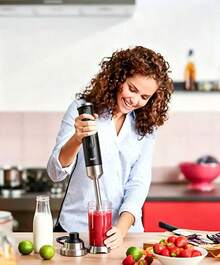 RAF R.30000 Hand Blender With 4 Stainless Steel Blades, 28000 RPM, Quick Start, Easy To Clean, For Smoothies, Soups, Baby Food, Kitchen - Black - View 6