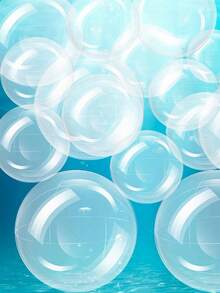1 pieza Pelota de playa inflable de PVC de unicolor transparente, inflable para piscina, artículos esenciales de playa, flotador de piscina - Multicolor - Ver 5