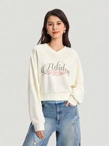 Adidas Originals Women's SWEAT CREW W Knit Sweatshirt Without Hood KR2623 - White - View 1