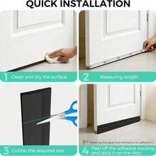 1pc Premium Door Bottom Draft Stopper/Door Gap Seal, Suitable For Bedroom Door Gap Windproofing, With Thermal Insulation, Insect-Proof, Sound-Insulating Functions (, Quick And Easy Installation) Effectively Blocks Cold Air - Multicolor - View 6