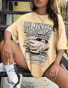 Women T-Shirts - 杏色 - 查看 5