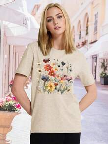 Women T-Shirts - 淺米色 - 查看 2
