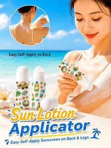 New Sun Protection Theme Roller Ball Lotion Applicator,Detachable Sunscreen Applicator,Suitable For Summer, Beach, Pool,Outdoor,Essential For Women - Multicolor - View 3