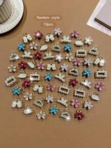 10pcs Random Style Colorful Daily Hair Claw Clips For Loose Hair Decoration - Multicolor - View 8