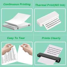 100/200 Sheets A4 Thermal Printing Paper, Suitable For A4 Portable Printers, Foldable White Thermal Paper, Used For Photos, Documents, Contracts, Automatic Thermal Paper Recognition, Not Suitable For Laser/Inkjet Printers - A4 - View 4