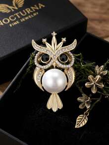 Luxus Emaille Perlen Eulen Brosche - Vogel Tier Anstecknadeln für Frauen Unisex Lässig Party Schmuck Accessoires / Freunde Geschenke Abzeichen Dekoration - Eule - Übersicht 13