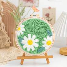 6件組花卉刺繡針套組附杯墊－初學者完整刺繡入門套件，含工具與混色線 - 多款 - 查看 7