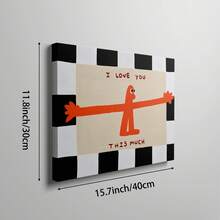 1件 I Love You This Much 牆面藝術畫布印畫 | 現代可愛 Kidcore 風格，適合嬰兒房、臥室、客廳或辦公室居家裝飾，趣味橘色卡通擁抱海報，送給她的禮物，可選有框或無框 - 彩色 - 查看 14