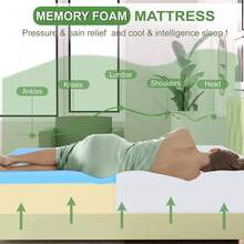 | 5 Inch Twin Mattress| Medium Firm| Gel Memory Foam Mattress| White| Bed In A Box, CertiPUR-US Certified| Pressure Relief, Cooling Ventilated Foam| Washable Removable Cover PRRK - White - View 9