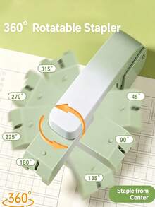 1pc Minimalist 360° Rotating Stapler, Innovative Book Binding Tool, Gradient Color Desktop Accessory For Students, Minimalist Paper Binding Clip, Modern Document Organizer Making Tool, Stationery, Daily Practical - Multiple Styles - View 6