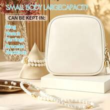 Portable Mini Travel Jewelry Bag, Multi Zone Small Jewelry Storage Bag, Tassel Zipper Design, PU Wear-Resistant Leather, Can Store Rings, Earrings, Necklaces, Bracelets, Small And Portable, Dual-Use For Daily Travel - View 7