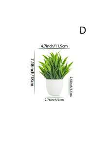 4pcs Set Artificial Plants With Pots, Small Artificial Plants For Indoor Home Decor, Suitable For Windowsill, Bathroom, Wall, Office Desk, Kitchen, Farmhouse Style Decoration, Valentine's Day Party Decor - Green - View 5