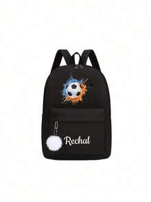 This Backpack With Soccer Pattern Can Be Customized As Your Exclusive Back-To-School Bag. You Can Also Add Personalized Elements Such As Name Or Holiday Greetings. This New Backpack Features A Nylon Zipper. You Can Add Personalized Content Like Letters, Lucky Numbers, Etc. It's Perfect For Dance Classes And Travel. Also An Ideal Choice For Birthday Gifts, Souvenir Bags, Christmas Gifts Or New Year Gifts. - Multicolor - View 24
