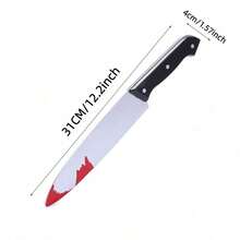 Halloween Horror Cosplay Prop Plastic Fake Knife Set, Bloody Horror Weapon Style Costume Party Accessories, Suitable For Haunted House And Dark Gothic Scene Decoration - Fake Knife Props - View 15