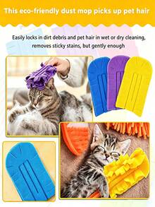1/2/4pcs Dust Duster Replacement Pads, Washable Handheld Duster Cloth Covers, Pet Hair/Lint Capture Cleaning Pads, Suitable For Home Furniture And Car, Dry And Wet Use Dusting Wipes, 3 Colors Blue Purple Yellow Dust Cleaning Heads - Multicolor - View 3