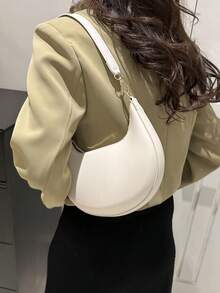 2024新款法式通勤女包 時尚休閒單肩包 紋理質感優雅腋下包 - 白色 - 查看 2