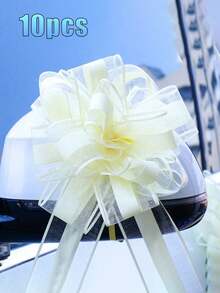 10/20件組婚車裝飾蝴蝶結流蘇禮品包裝緞帶，婚禮裝飾緞帶，適用於婚車、椅子/樓梯/桌面裝飾，婚禮桌椅裝飾、禮品包裝、派對、生日 - 彩色 - 查看 6