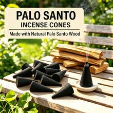 36pcs Sacred Wood Incense Cones, Made With Traditional Handmade Method And White Musk, Rich Fragrance, Long-Lasting Scent, Can Deodorize And Refresh Air, Suitable For Home Bedroom, Living Room, Bathroom, Kitchen, Office, Tea Room, Also Suitable For Holiday Gifts - 36pcs Palo Santo - View 1