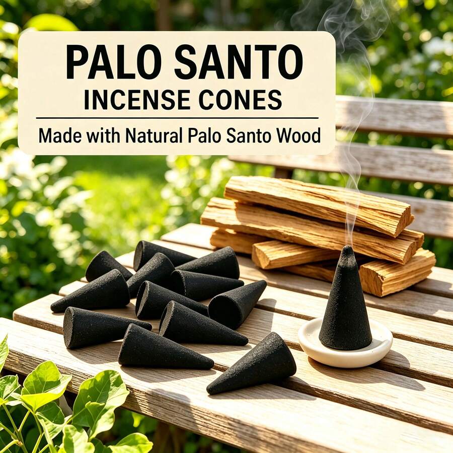 36pcs Sacred Wood Incense Cones, Made With Traditional Handmade Method And White Musk, Rich Fragrance, Long-Lasting Scent, Can Deodorize And Refresh Air, Suitable For Home Bedroom, Living Room, Bathroom, Kitchen, Office, Tea Room, Also Suitable For Holiday Gifts - 36pcs Palo Santo - View 1