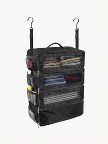 4 Seasons Large Capacity Foldable Luggage Organizer Bag - Multi-Layer Storage Bag Suitable For Clothes, Travel And Business Trips, Polyester Material, Zipper Closure, Hand Washable, Space-Saving Design For Easy Packing, Travel Suitcase, Storage Cube, Durable Handle Design,Dorm Room - Multicolor - View 14